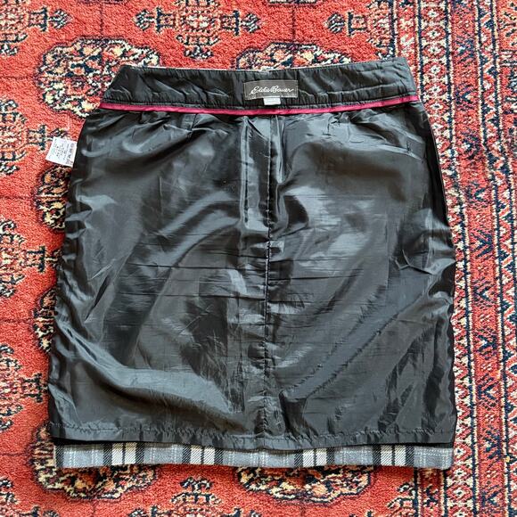 Eddie Bauer 6 Blue/Gray Plaid Wool Blend Fully Lined Short Skirt IMMACULATE - Picture 7 of 7